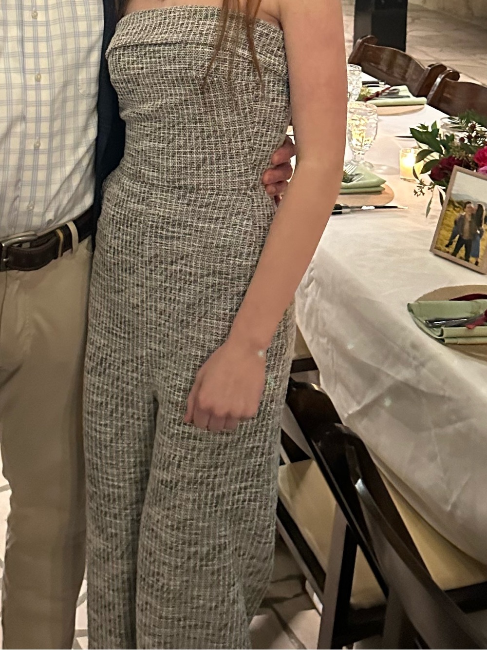 Gray Textured Jumpsuit - DRY CLEANED